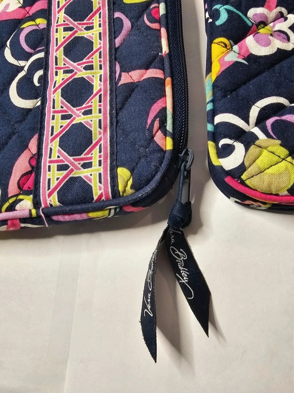 Vera Bradley Navy Floral Quilted Wristlet and Case Set
